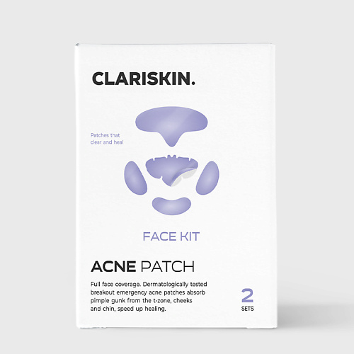 CLARISKIN Face Kit Набор гидроколлоидных патчей от акне для всего лица 10.0 наушники вакуумные в пакете ради всего спиртного 10 х 15 см