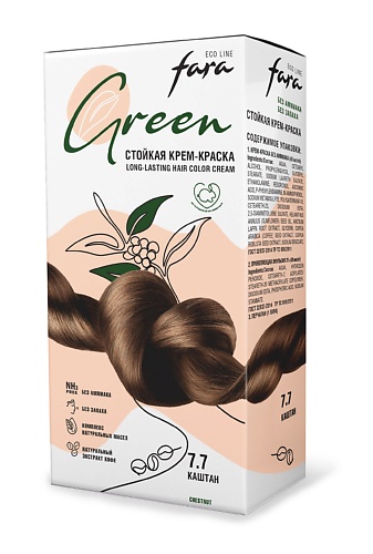 Краска для волос FARA Стойкая крем-краска без аммиака Eco Line Green крем краска стойкая для волос fara eco line green 4 75 темно каштановый