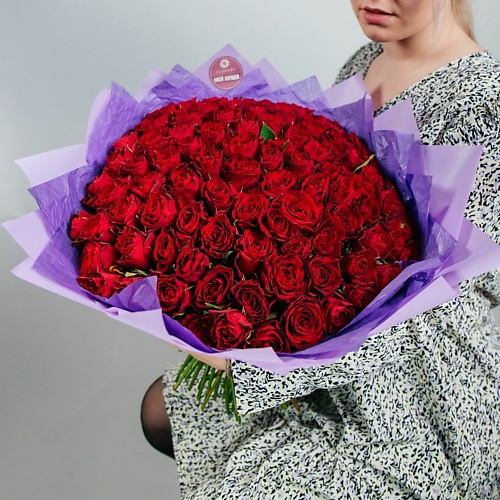 FLOWERY Роза Кения 40 см красные (Premium) 101 шт saival premium шлейка ной край быстросъёмная красные края