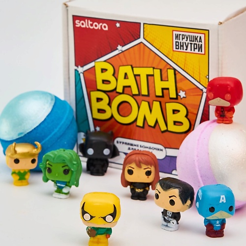 SALTORA Бомбочки для ванны с игрушкой внутри в подарочной упаковке 1.0 чиос скребок гуаша лапка в подарочной упаковке аметист