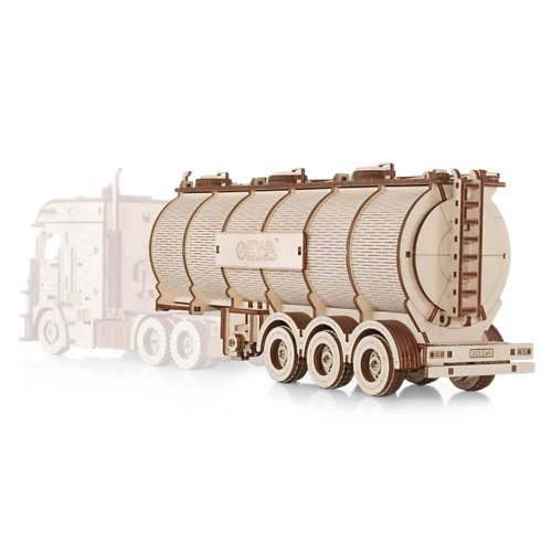 EWA ECO-WOOD-ART Деревянный конструктор 3D Прицеп Цистерна для тягача 1.0 это грузовик а это прицеп