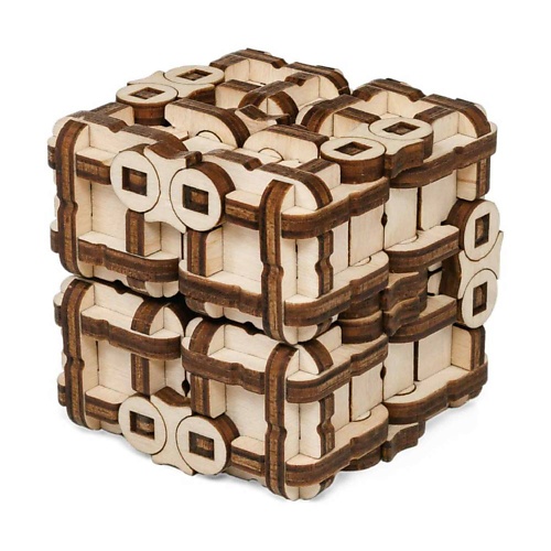 EWA ECO-WOOD-ART Деревянный конструктор 3D  головоломка Метаморфик Куб 1.0 логическая головоломка