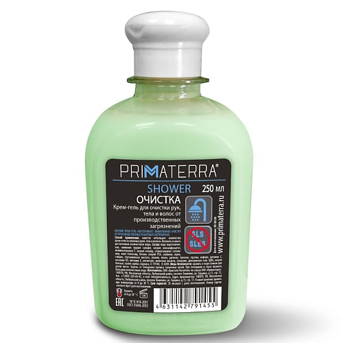 PRIMATERRA Крем-гель для очистки рук, тела и волос от производственных загрязнений SHOWER 250.0 мочалка для тела sungbo cleamy daily shower towel 50 г в ассортименте