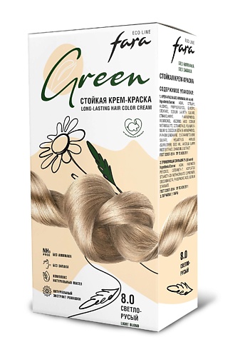 Краска для волос FARA Стойкая крем-краска без аммиака Eco Line Green