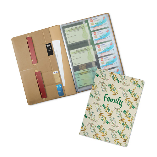 FLEXPOCKET Папка для семейных документов А4 формата с принтом на обложке папка с файлами для семейных документов омс свидетельств и снилс дпс 231 320 мм бирюзовый