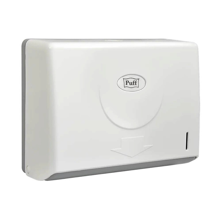 Изображение товара Диспенсер бумажных полотенец Puff 5110 белый глянцевый для санитарных и кухонных помещений