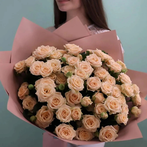 PINKBUKET Букет Sweet Prana - кремовые кустовые розы открытка мини с днём рождения букет пионы розы 7 5 х 7 5 см