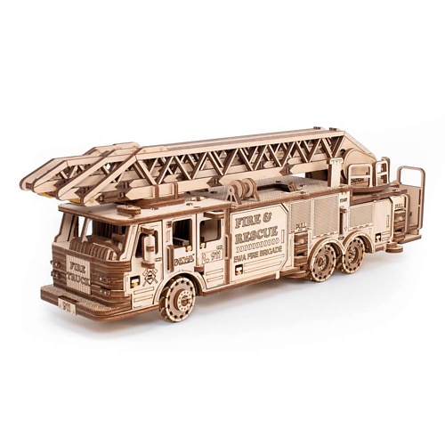 EWA ECO-WOOD-ART Деревянный конструктор 3D Пожарная машина с лестницей 1.0 конструктор lego city 60321 пожарная команда