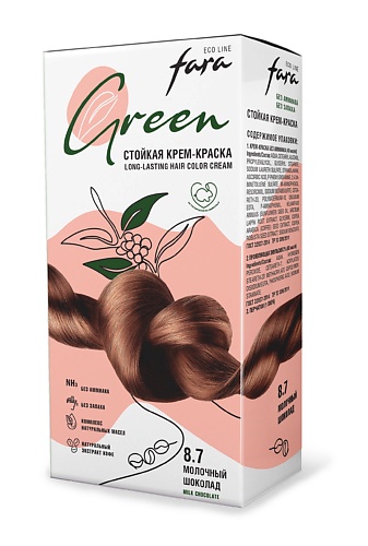 Краска для волос FARA Стойкая крем-краска без аммиака Eco Line Green крем краска стойкая для волос fara eco line green 1 0 черный