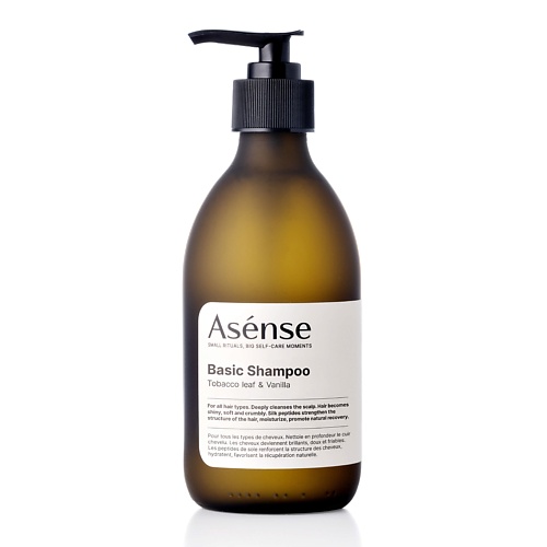 Шампунь для волос ASENSE Шампунь бессульфатный парфюмированный для всех типов волос аромат табачный лист и ваниль