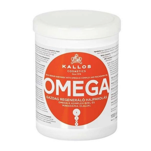 KALLOS COSMETICS Маска для интенсивного восстановления волос с маслом макадамии Omega 1000.0 рамед ная морская соль с эфирным маслом мяты 1000