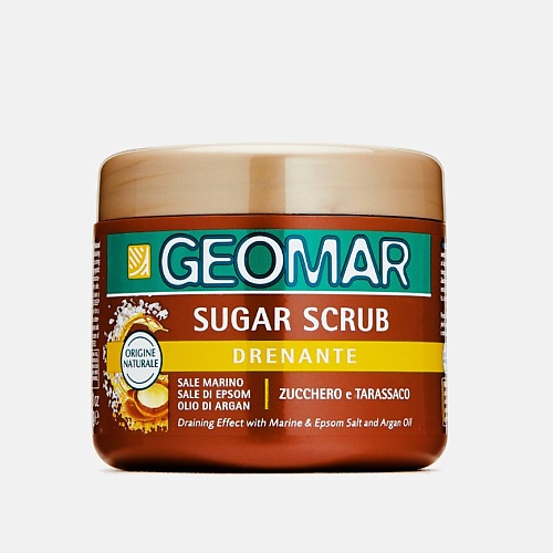 GEOMAR Дренажный талассо скраб для тела с сахаром 600.0 geomar отшелушивающий гель скраб для душа с охлаждающим эффектом с перлитом и пемзой 200