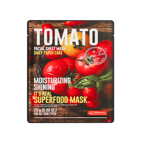 Маска для лица DERMAL Superfood Маска для лица  с томатом