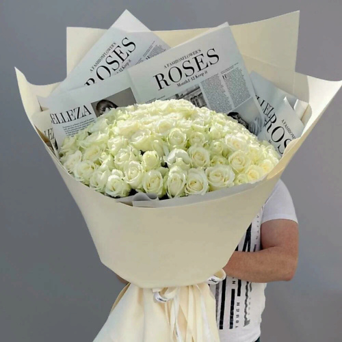 Букет живых цветов PINKBUKET Букет из 101 белой розы букет живых цветов pinkbuket букет из 31 розовой розы