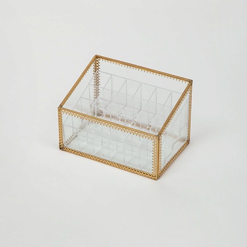 ISMAT Органайзер S-344 прозрачный органайзер для декора 2 уровня 30 ячеек 13 × 18 × 5 см в картонной коробке прозрачный