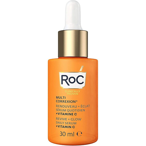 Сыворотка для лица ROC Осветляющая сыворотка с витамином С для лица и области декольте  Multi Correxion Revive + Glow