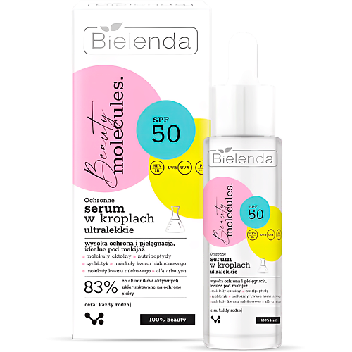 BIELENDA Защитная ультралегкая сыворотка в каплях SPF50 BEAUTY MOLECULES 30.0 bandi масло для ногтей в каплях витаминизированное vita ampoule 05 17