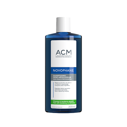 Шампунь для волос ACM LABORATOIRE DERMATOLOGIQUE NOVOPHANE себорегулирующий шампунь для жирных волос acm novophane energising shampoo 200ml