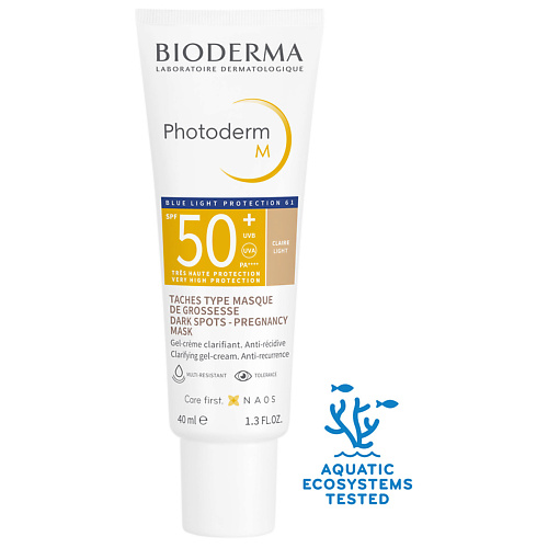 Солнцезащитный крем для лица BIODERMA Солнцезащитный крем-гель Photoderm M SPF 50+ (светлый оттенок) гель крем после солнца для чувствительной обезвоженной кожи photoderm bioderma биодерма туба 200мл
