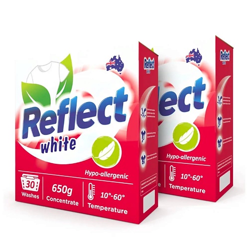 Порошок для стирки REFLECT Стиральный порошок WHITE для белого белья стиральный порошок reflect white для белого белья концентрат 650 г