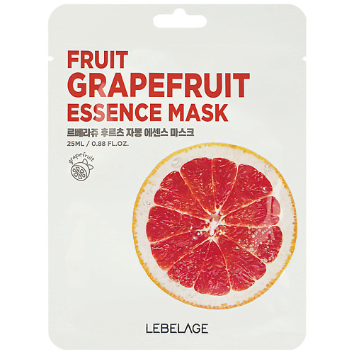 LEBELAGE Тканевая маска для лица с экстрактом грейпфрута, 25.0 пластырь cs ltd расслабляющий для ступней с экстрактом грейпфрута 2 шт