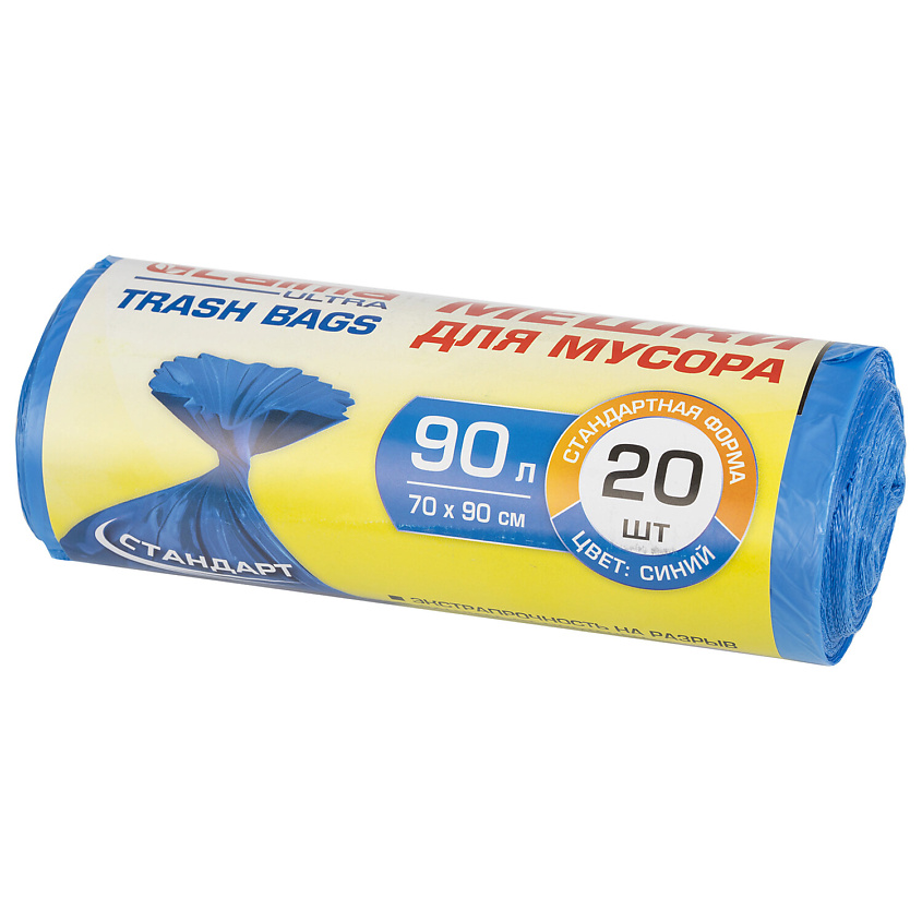 Изображение товара LAIMA Мешки для мусора ULTRA прочные, 90 л., 20 шт.