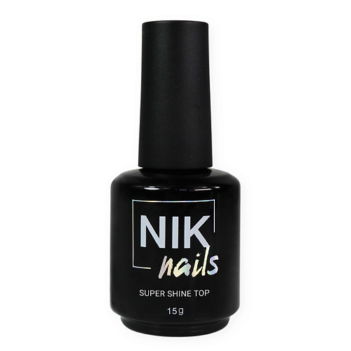 NIK NAILS Глянцевый топ для ногтей / топ без липкого слоя Top Super Shine 15.0