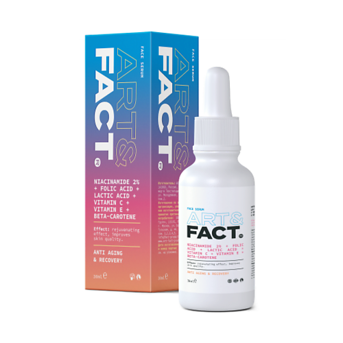 ART&FACT Витаминная сыворотка для лица с ниацинамидом, фолиевой и молочной кислотой 30.0 витэкс витаминная сыворотка сияние для лица эликсир активатор vitamin active 30 0