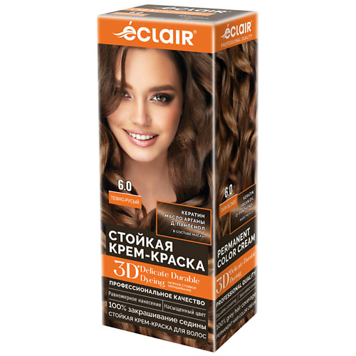 Краска для волос ECLAIR Стойкая крем краска для волос 3D цена и фото