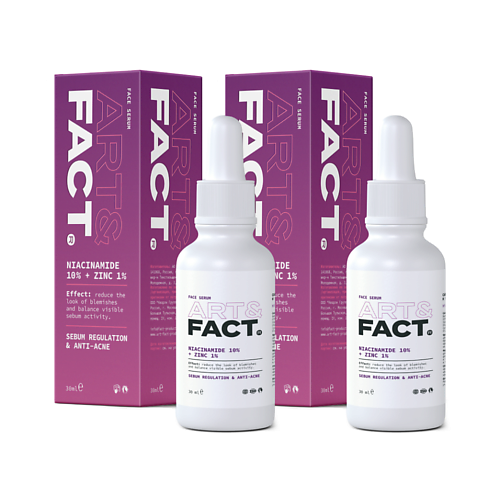 ART&FACT Набор 1+1 Корректирующая сыворотка для лица с ниацинамидом и цинком likato сыворотка для лица с ниацинамидом и цинком 30 0