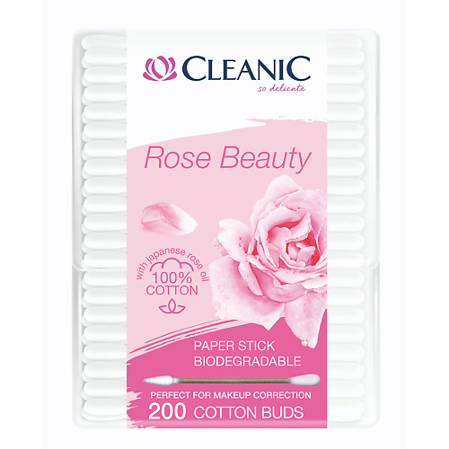 Ватные палочки CLEANIC Rose Beauty Гигиенические ватные палочки ватные диски cleanic rose beauty 80 шт