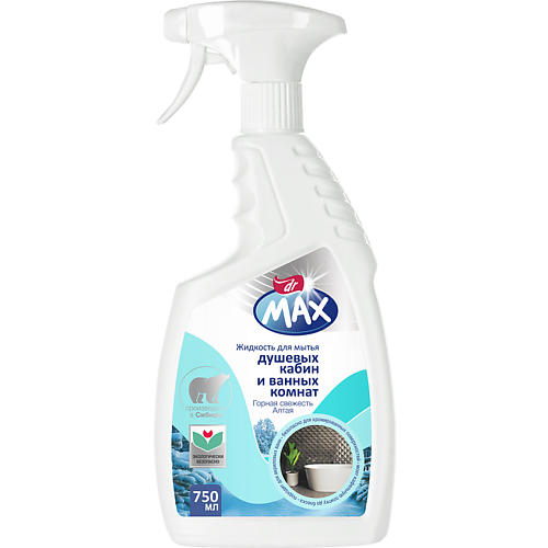 Средство для ванн и душевых DR MAX Жидкость для мытья душевых кабин и ванных комнат Горная свежесть Алтая антисоль жидкость для уборки