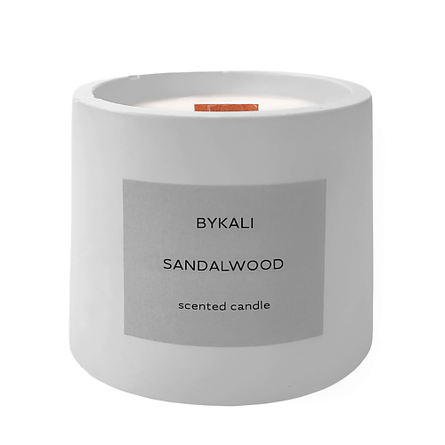 Свеча BYKALI Свеча ароматическая Сандаловое дерево с деревянным фитилем в камне