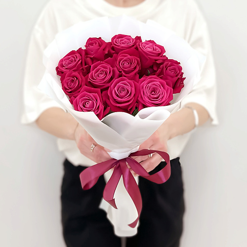 Букет живых цветов ЛЭТУАЛЬ FLOWERS Букет из розовых роз 11 шт / букет роз/ красивый букет