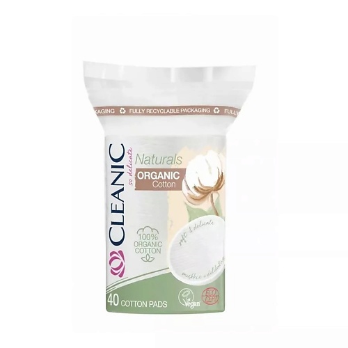 CLEANIC Naturals Organic Cotton Гигиенические ватные диски (овал) 40.0 MPL300224