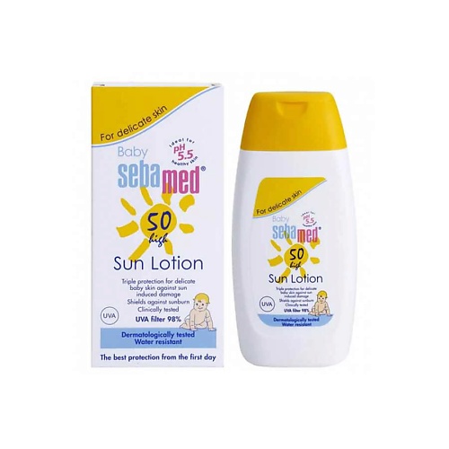 цена Солнцезащитный лосьон для тела SEBAMED Детский солнцезащитный лосьон SPF 50 Baby Sun Lotion