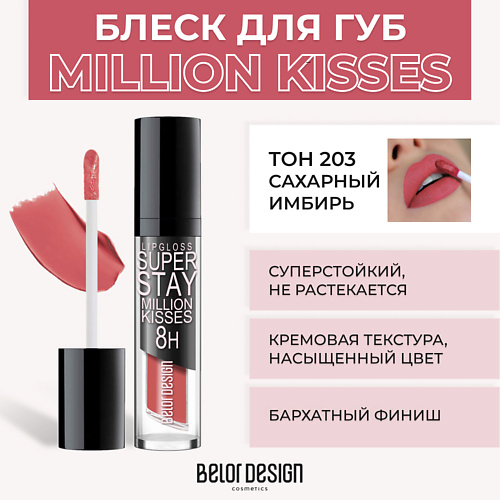 фото Belor design суперстойкий блеск для губ super stay million kisses