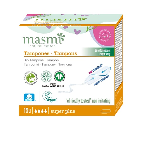 MASMI Гигиенические тампоны Super Plus из органического хлопка 15.0 MPL070599