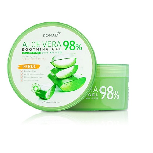 KONAD Aloe Vera 98% Sootning Gel Восстанавливающий и успокаивающий гель для лица и тела 300.0