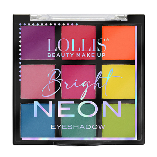 Тени для век LOLLIS Тени для век Bright Neon Eyeshadow 9 Colors набор для оверлока overlockbox neon colors