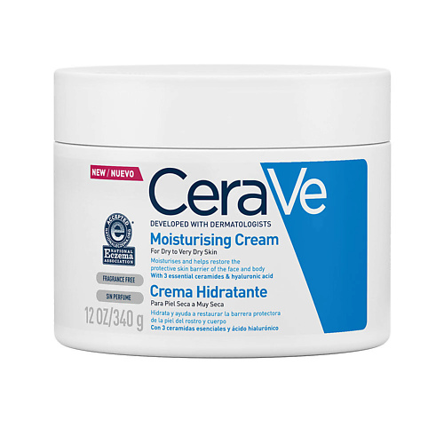 Крем для лица CERAVE Увлажняющий крем для очень сухой кожи Moisturizing Cream Dry to Very Dry Skin cerave moisturizing cream for dry skin 12 oz 340 g