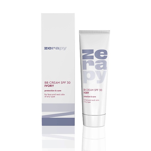 BB крем для лица ZERAPY ВВ КРЕМ SPF 30 АЙВОРИ, для увлажнения, тонирования и защиты кожи любого типа 50.0