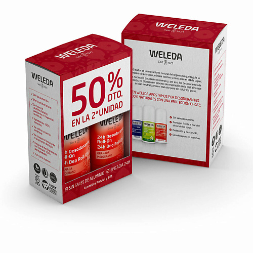 Дезодорант-ролик WELEDA Шариковый дезодорант Pomegranate Roll-On, 24 часа защиты от пота и запаха