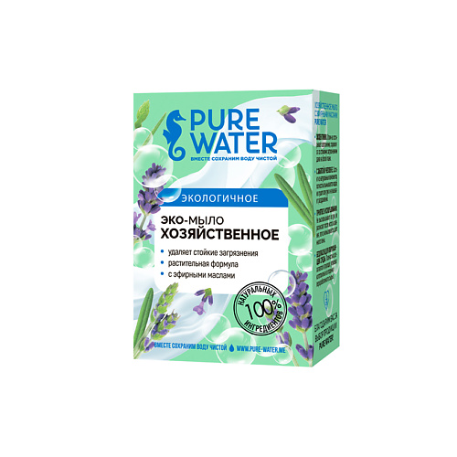 мыло хозяйственное pure water pure water 1 шт Мыло хозяйственное PURE WATER Хозяйственное мыло