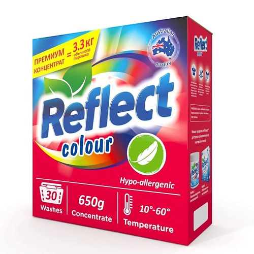 Порошок для стирки REFLECT Стиральный порошок COLOUR для цветного белья стиральный порошок концентрированный reflect color 650 г