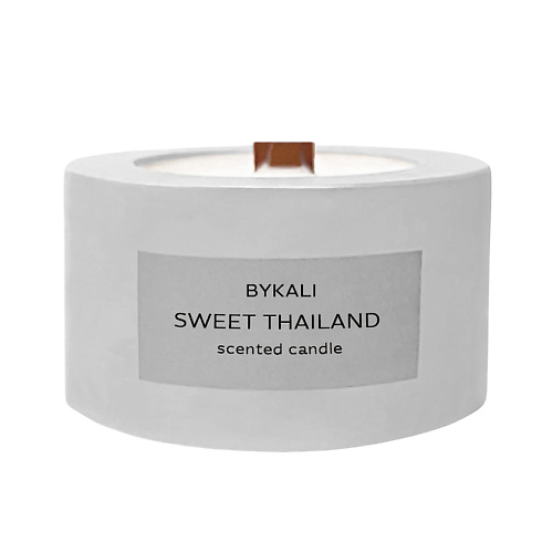 Свеча BYKALI Свеча ароматическая Сладкий Таиланд с деревянным фитилем в камне