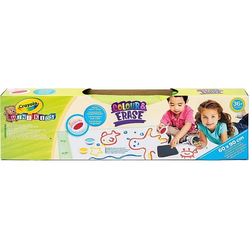 цена Набор для творчества CRAYOLA Многоразовый коврик для раскрашивания Mini Kids Maxi Paint + Смываемые краски + Кисть