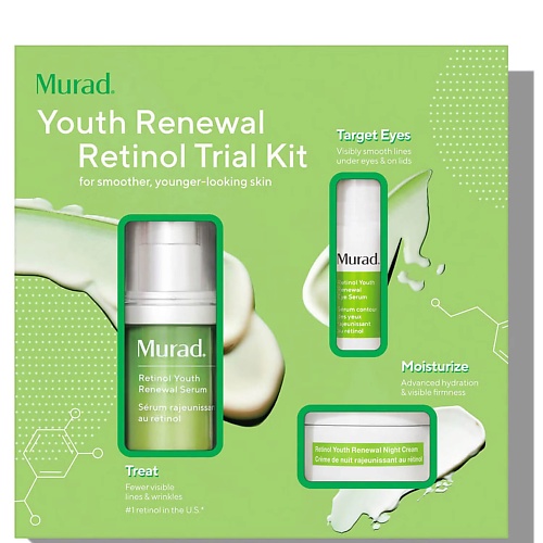 Набор средств для лица MURAD Мини-набор Youth Renewal Retinol: Сыворотка для лица, сыворотка для век, ночной крем для лица набор сыворотка крем для лица и век