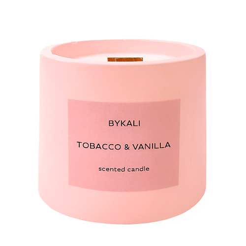 Свеча BYKALI Свеча ароматическая Табак и ваниль с деревянным фитилем в камне свеча kulikoff свеча ароматическая табак и ваниль