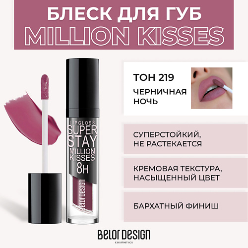 Блеск для губ BELOR DESIGN Суперстойкий блеск для губ SUPER STAY MILLION KISSES цена и фото